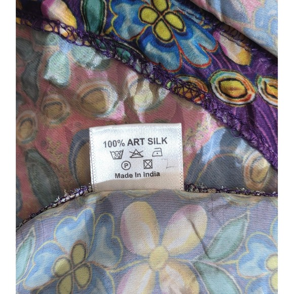 Rima SXM Halter Maxi Dress Womens OS Multi-Color Like New Art Silk Boho Print - Picture 15 of 15